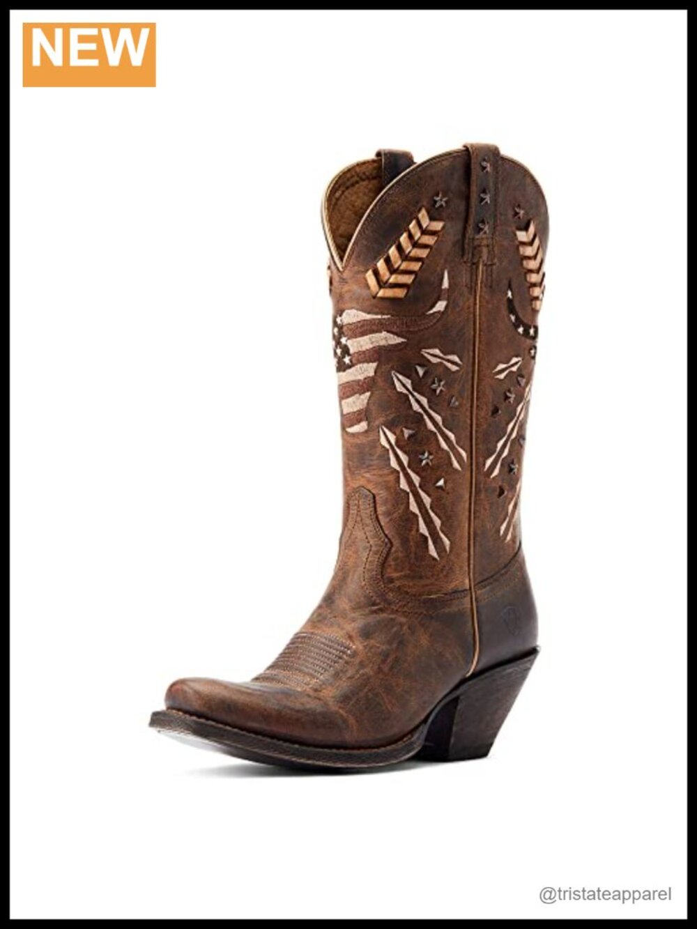 Women's Western Boots Mid-Calf Pull-On Leather Square Toe Block Heel